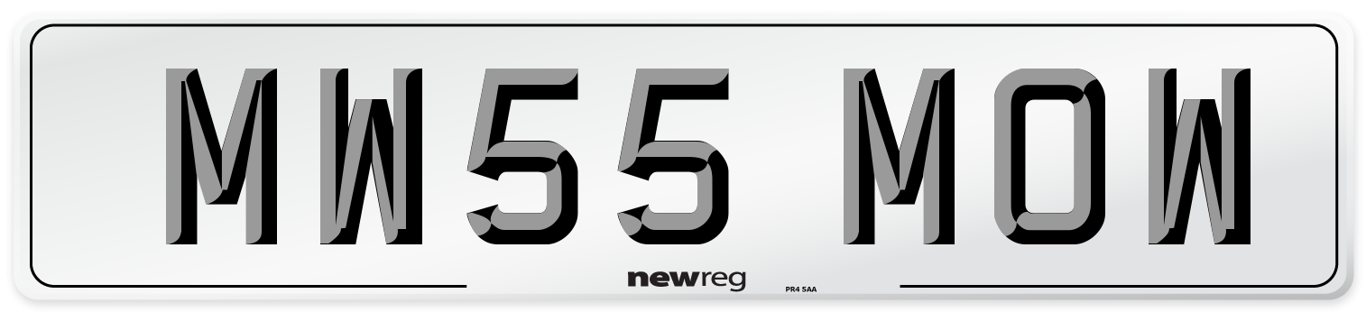 MW55 MOW Number Plate from New Reg